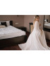 Long Sleeves Ivory Lace Chiffon Slit Wedding Dress